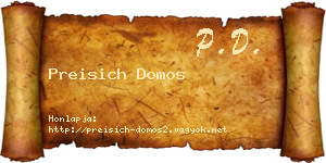 Preisich Domos névjegykártya